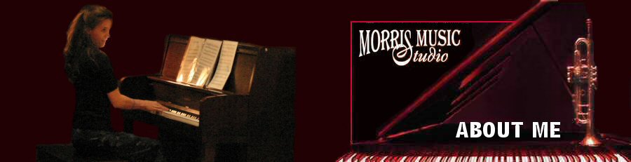 Morris Music Studio Logo with Photo of Teacher