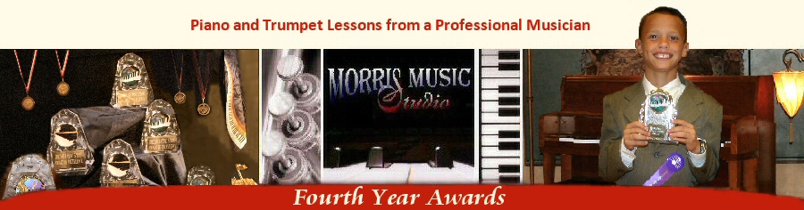 Morris Music Studio Logo with 2 Awards Photos