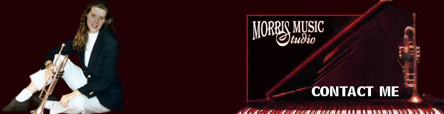 Morris Music Studio Logo with Photo of Teacher