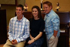 Photo of teacher and 2 students at Recital