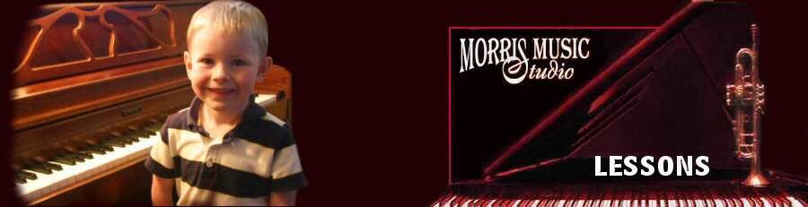 Morris Music Studio Logo with Photo of Student